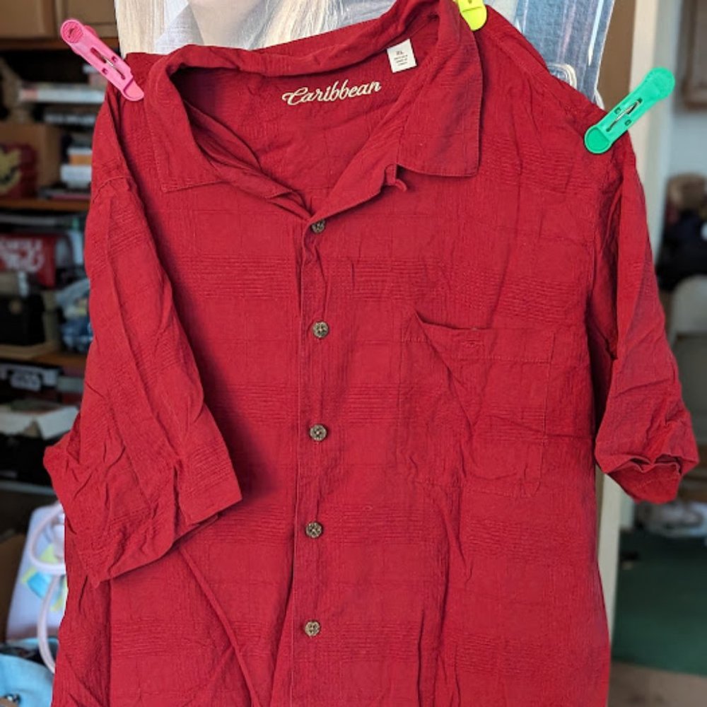Cranberry red Hawaiian shirt